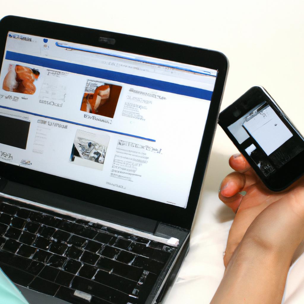 Person reading medical information online