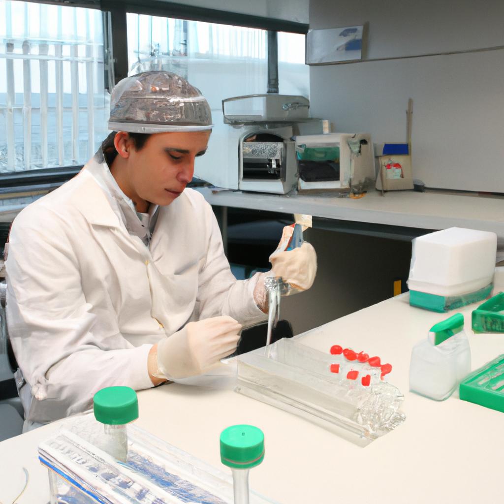 Scientist conducting medical research experiment