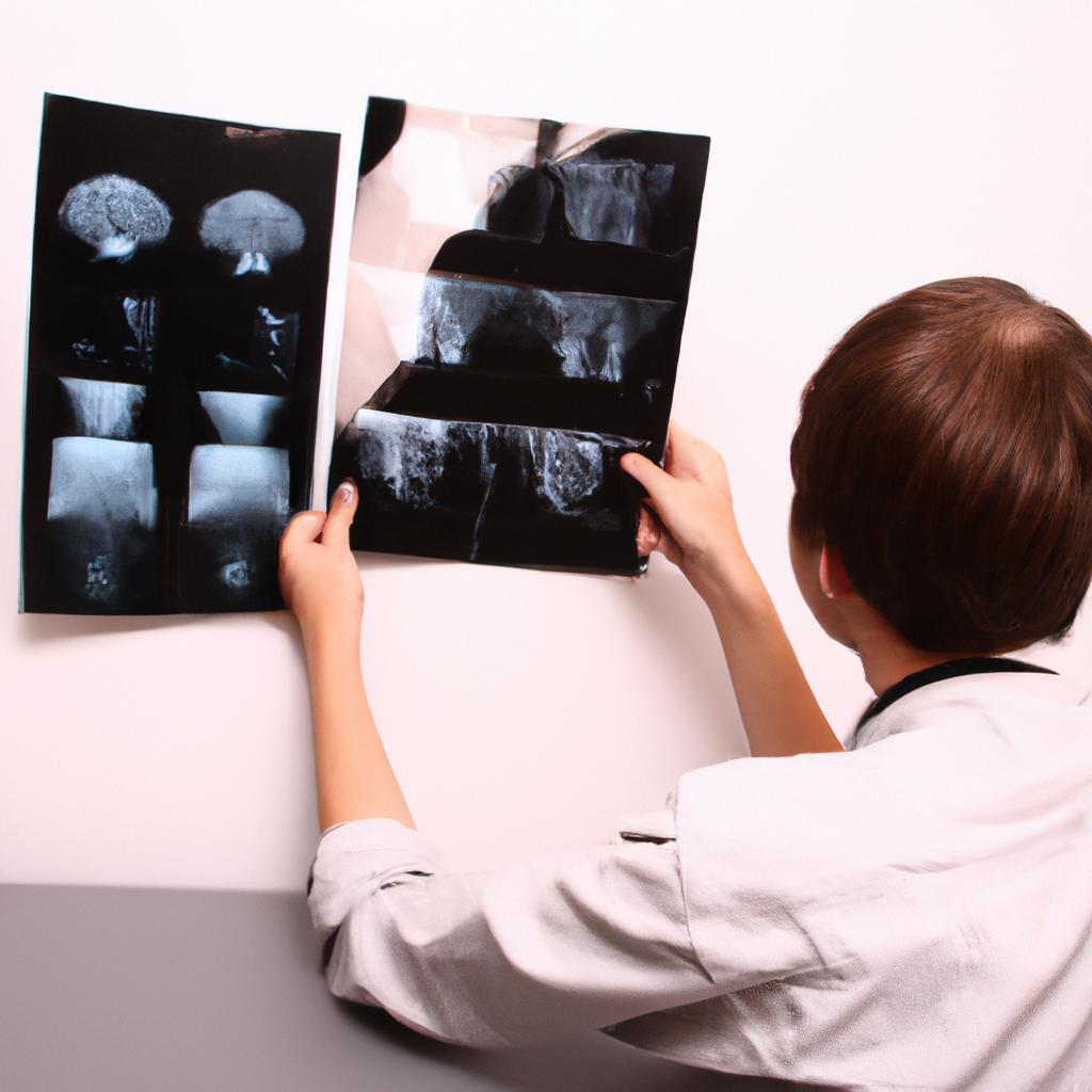 Person studying X-ray images