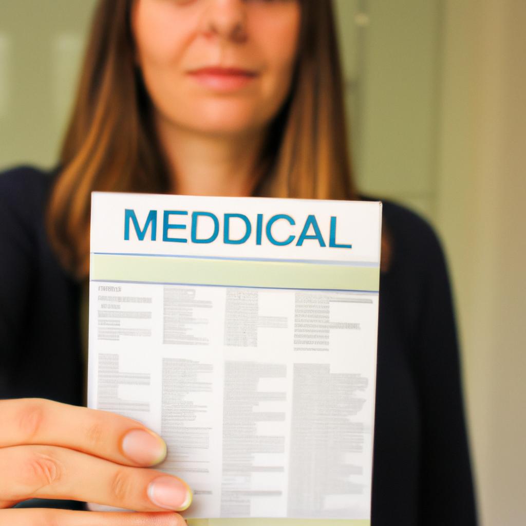 Woman holding a medical brochure