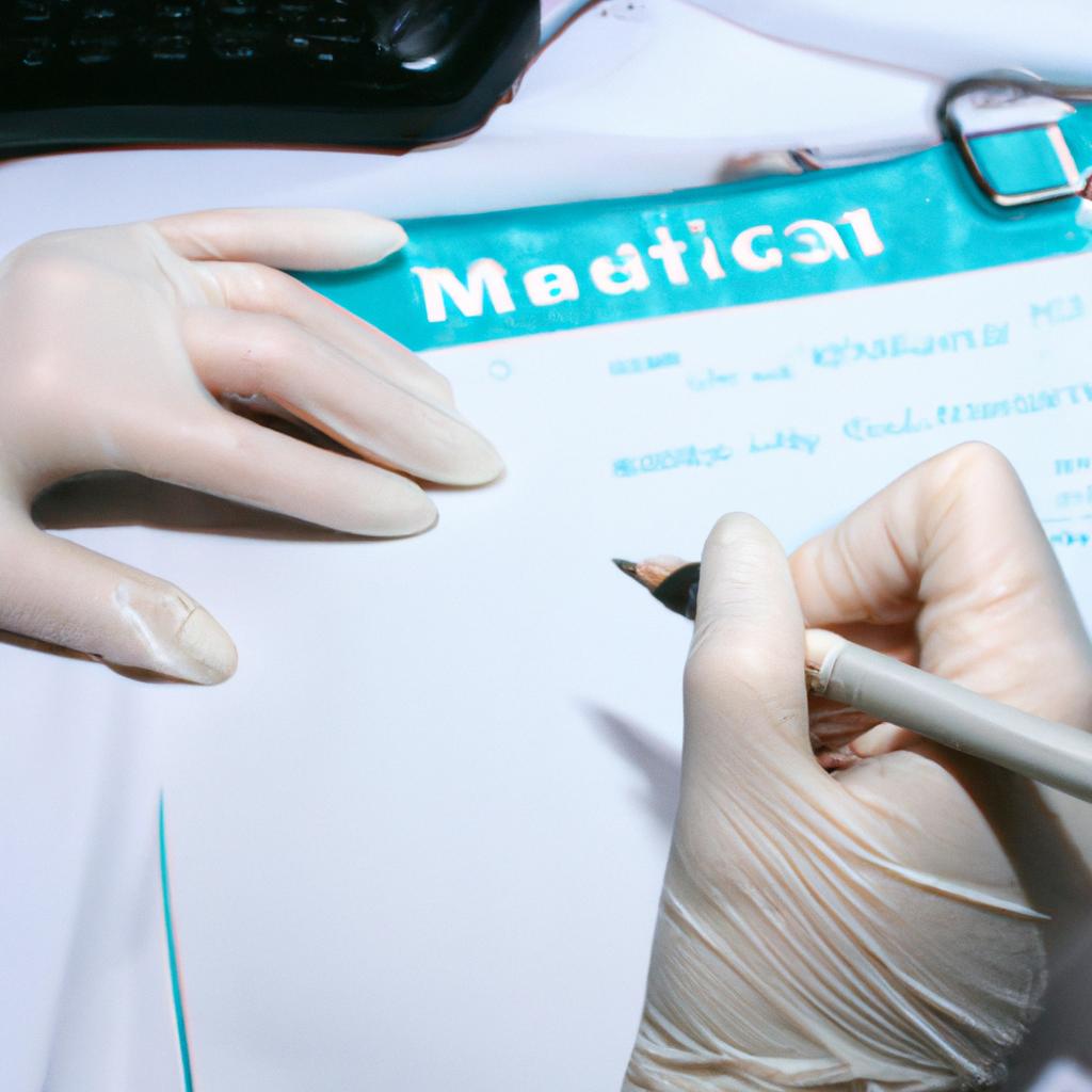 Person receiving medical screening tests