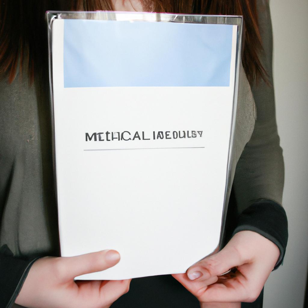 Woman holding medical information booklet